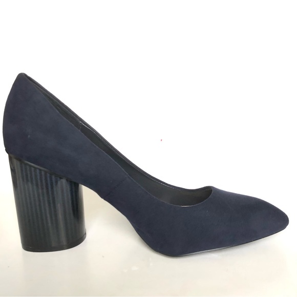 NINE WEST Navy Blue Faux Suede Camanda Heeled Pumps Heels Women’s Size 10 - Picture 6 of 12